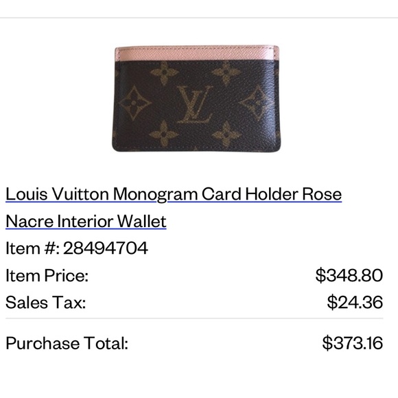 Monogram Card Holder Rose Nacre Interior Wallet - Picture 6 of 7